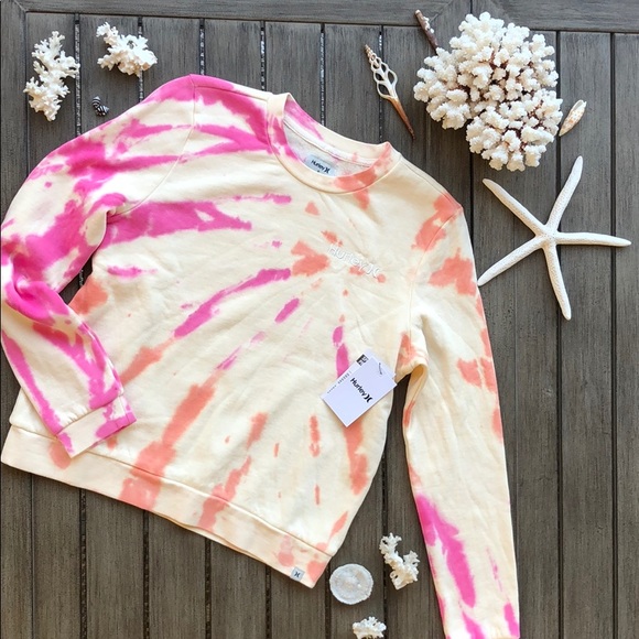 🌴🌼HURLEY- TIE DYE SWEATSHIRT🌼🌴 - Picture 2 of 11
